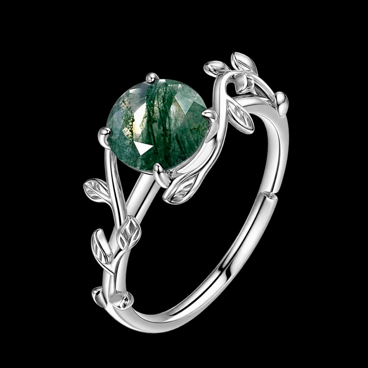 Botanical Moss Agate Ring